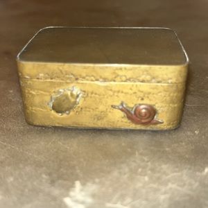 vintage tiny asian brass box